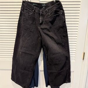 Low Rise Wide Leg Black Jeans